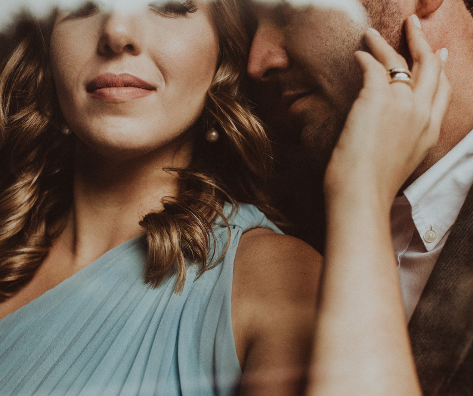 Elegant couple in intimate moment