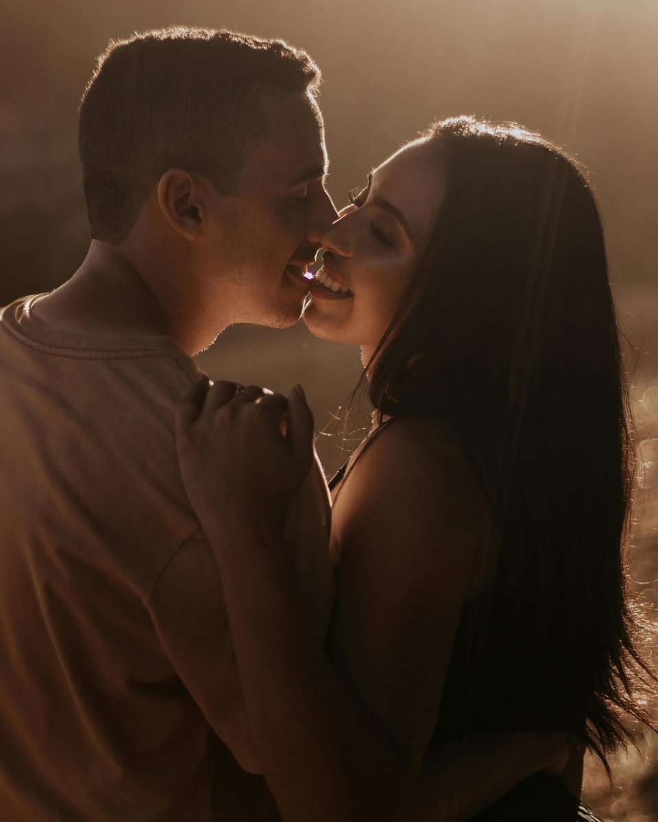 Happy couple enjoying intimate moment together